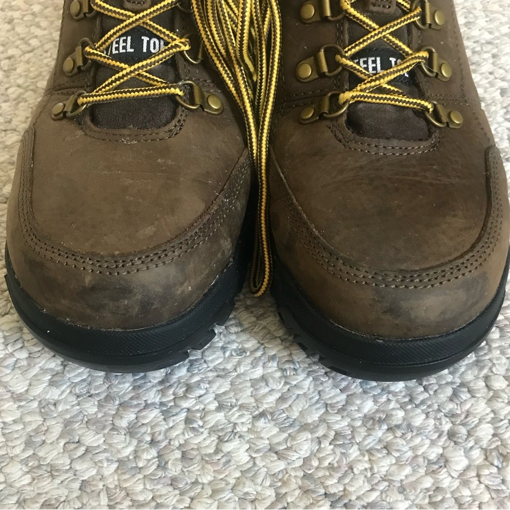 CAT Steel Toe Work Boots. Brown Leather. Size 12 Wide. - Picture 7 of 12